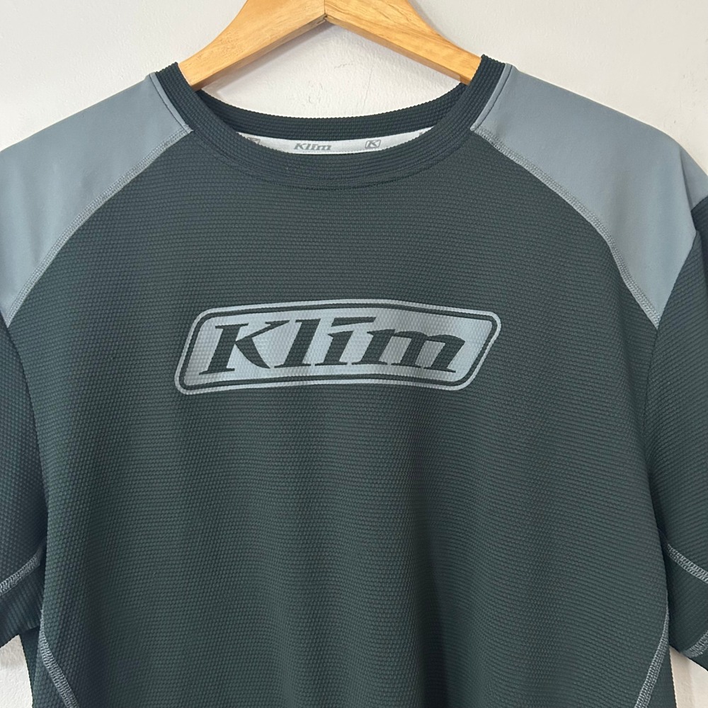 Klim Shirt Mens XL Black Dark Gray Performance Tee Short Sleeve Riding Jersey